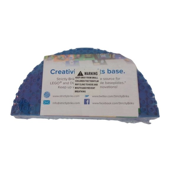 Strictly Briks 6" Half Circle Baseplate stackable Bundle 8 Pack Blue - Picture 2 of 2